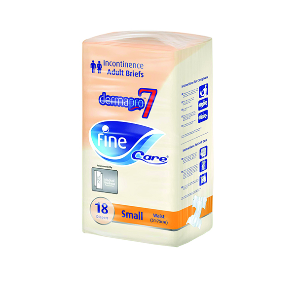 Fine Care Incontinence Unisex Briefs, Small 51- 75Cm 18 Diaper